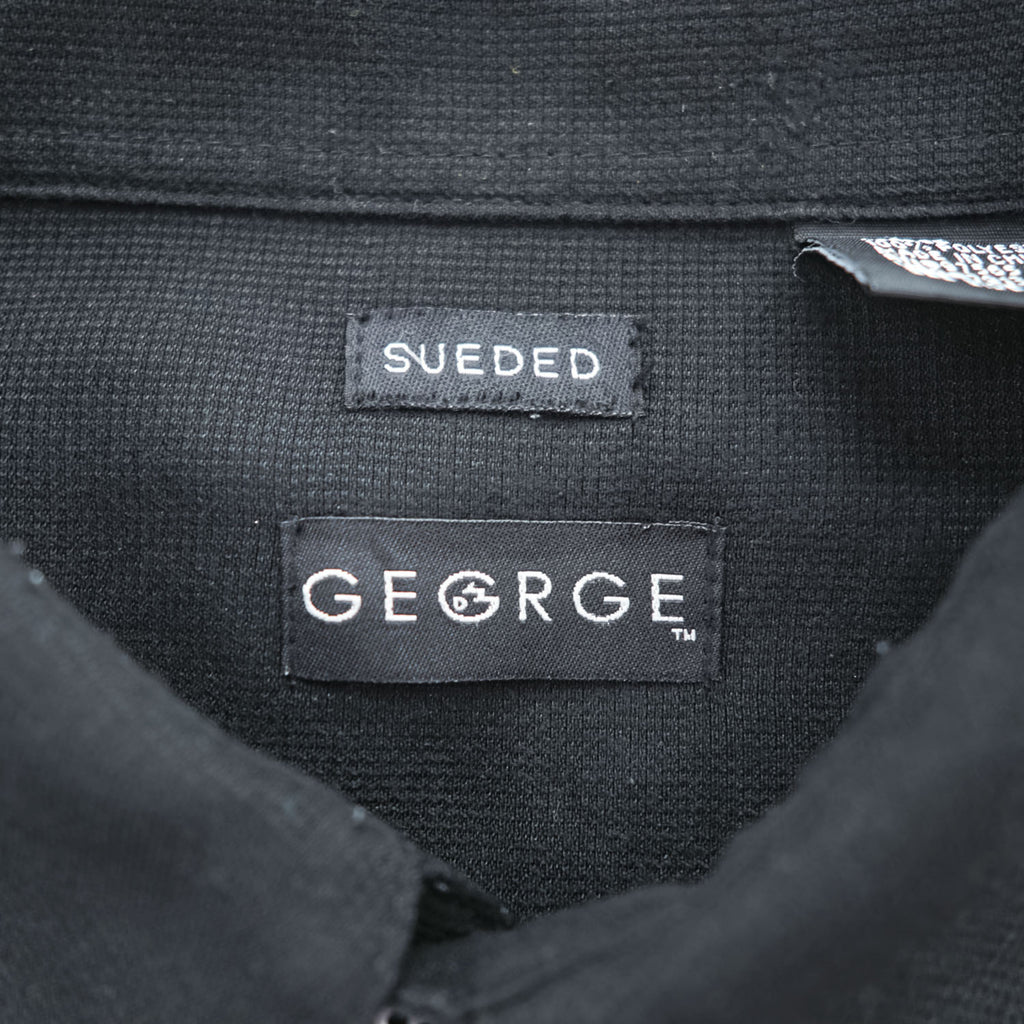 GEORGE 90年代 ヴィンテージ 半袖ワークシャツ XL ブラック SUEDED ボックスシルエット