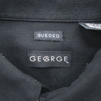 GEORGE 90年代 ヴィンテージ 半袖ワークシャツ XL ブラック SUEDED ボックスシルエット