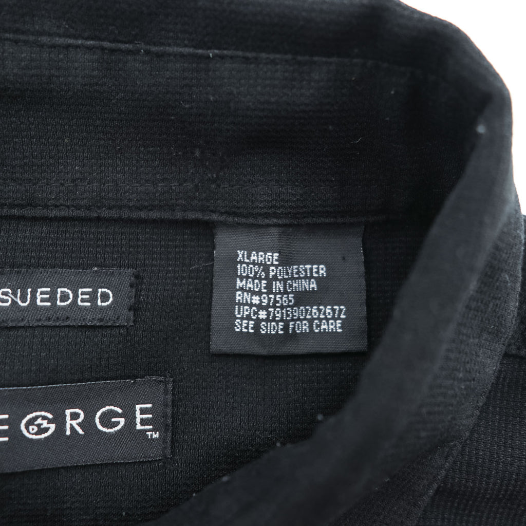 GEORGE 90年代 ヴィンテージ 半袖ワークシャツ XL ブラック SUEDED ボックスシルエット
