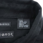 GEORGE 90年代 ヴィンテージ 半袖ワークシャツ XL ブラック SUEDED ボックスシルエット