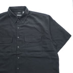 GEORGE 90年代 ヴィンテージ 半袖ワークシャツ XL ブラック SUEDED ボックスシルエット