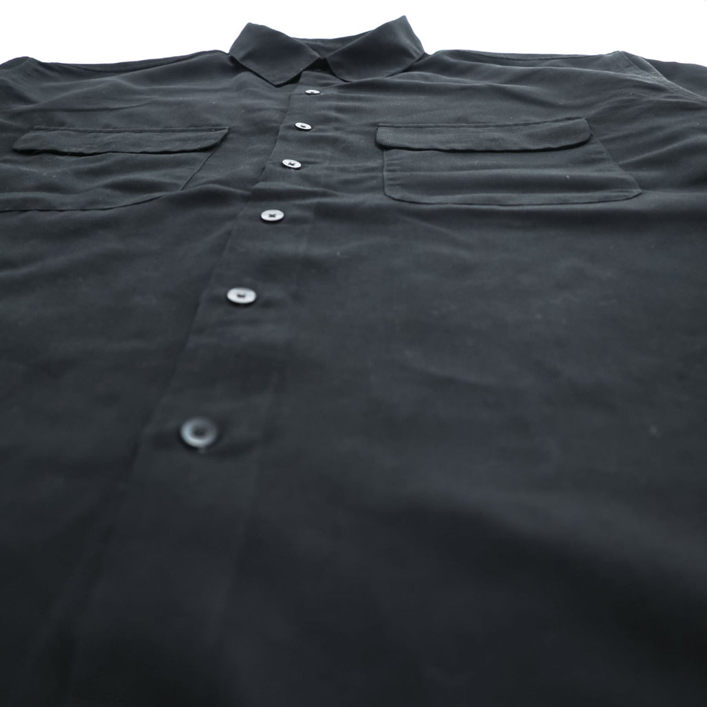 GEORGE 90年代 ヴィンテージ 半袖ワークシャツ XL ブラック SUEDED ボックスシルエット