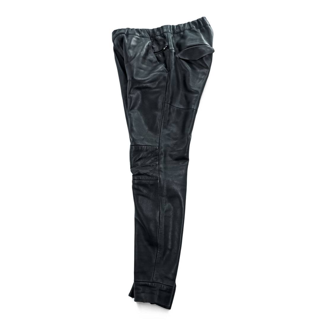 SUNSEA 日本製 レザーパンツ Leather Flea Market Pants 1 ブラック 裾ジップ スリット SNS-14A49