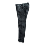 SUNSEA 日本製 レザーパンツ Leather Flea Market Pants 1 ブラック 裾ジップ スリット SNS-14A49