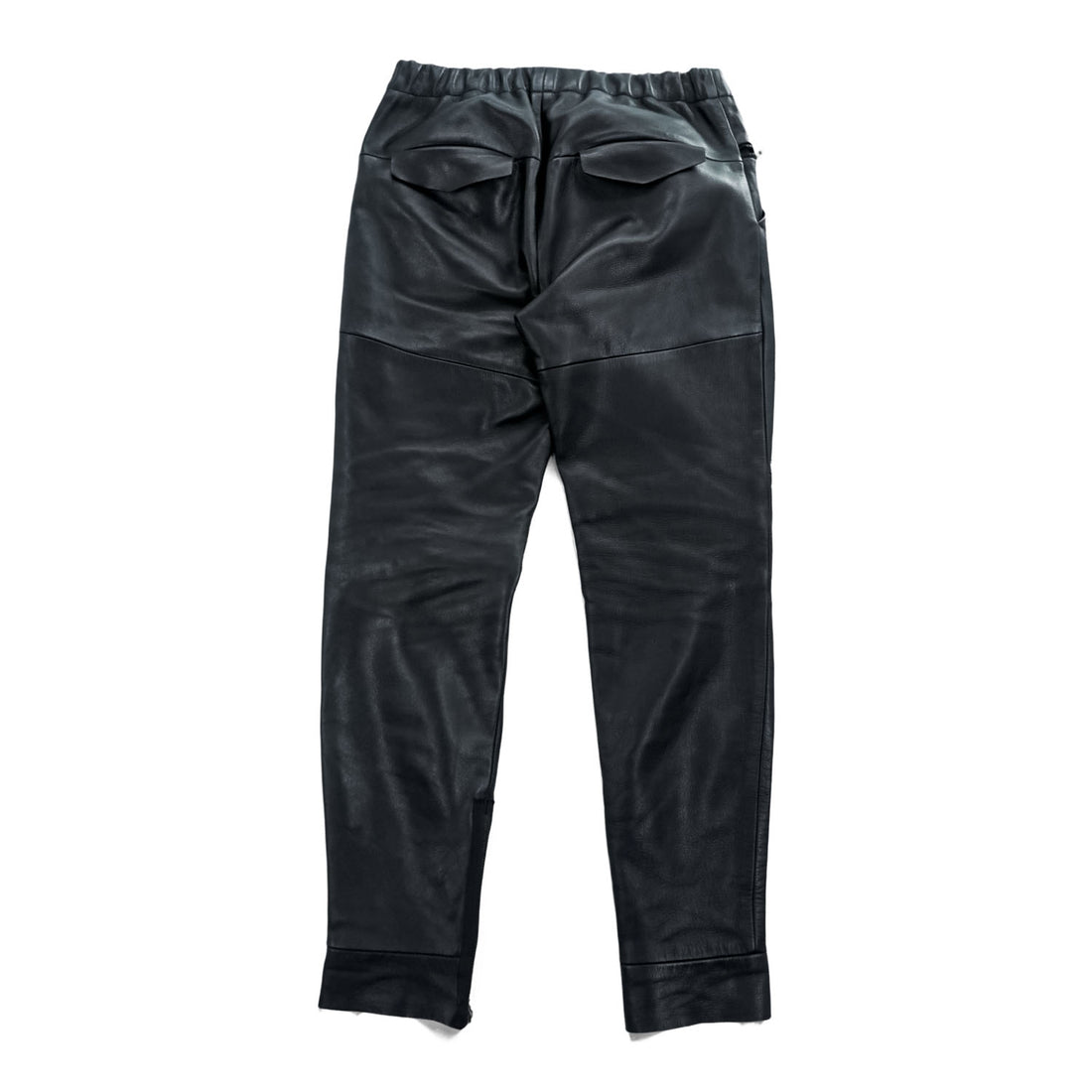 SUNSEA 日本製 レザーパンツ Leather Flea Market Pants 1 ブラック 裾ジップ スリット SNS-14A49