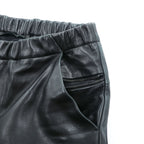 SUNSEA 日本製 レザーパンツ Leather Flea Market Pants 1 ブラック 裾ジップ スリット SNS-14A49