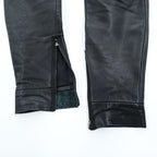 SUNSEA 日本製 レザーパンツ Leather Flea Market Pants 1 ブラック 裾ジップ スリット SNS-14A49
