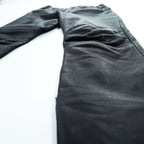 SUNSEA 日本製 レザーパンツ Leather Flea Market Pants 1 ブラック 裾ジップ スリット SNS-14A49