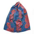 SUN SURF 日本製 アロハシャツ 半袖 オープンカラーシャツ M オレンジ ブルー PINEAPPLE BORDER 開襟 SS35651