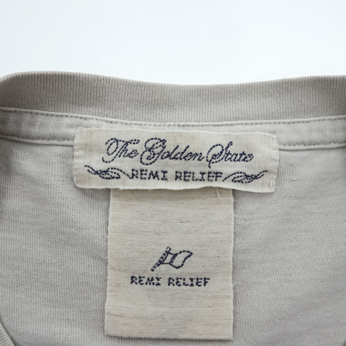 REMI RELIEF 日本製 ヴィンテージ加工 Tシャツ M ベージュ HARD SP加工20/天竺 BE GOOD スペシャル加工