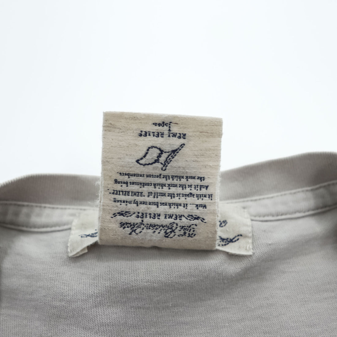 REMI RELIEF 日本製 ヴィンテージ加工 Tシャツ M ベージュ HARD SP加工20/天竺 BE GOOD スペシャル加工