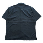 NAUTICA 半袖 シルク シャツ L ブラック EASY CARE SILK BLEND ワンポイントロゴ ボックスシルエット
