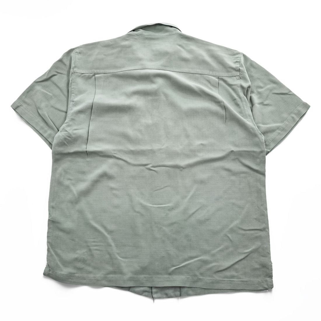 Tommy Bahama 90年代 ヴィンテージ 100%シルク 半袖 キャンプシャツ M グリーン 開襟 オープンカラー ボックスシルエット