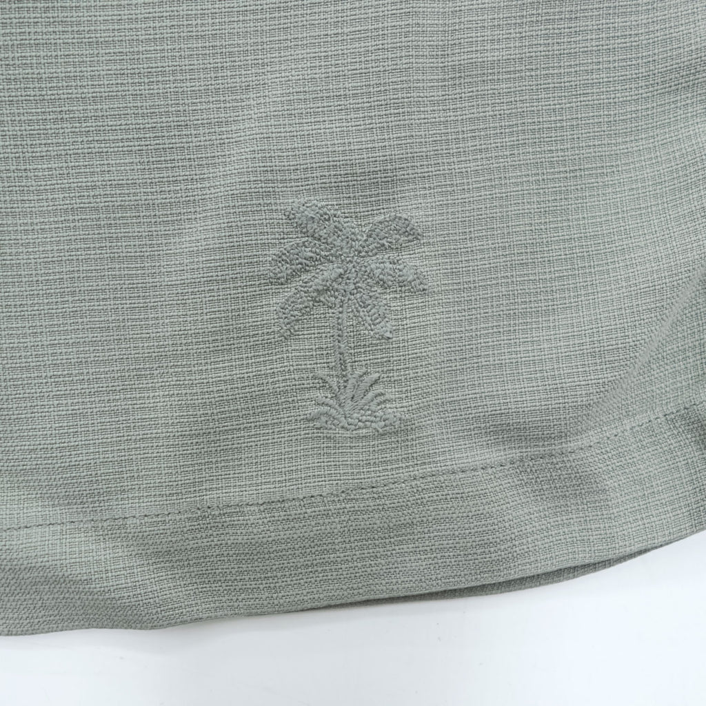Tommy Bahama 90年代 ヴィンテージ 100%シルク 半袖 キャンプシャツ M グリーン 開襟 オープンカラー ボックスシルエット