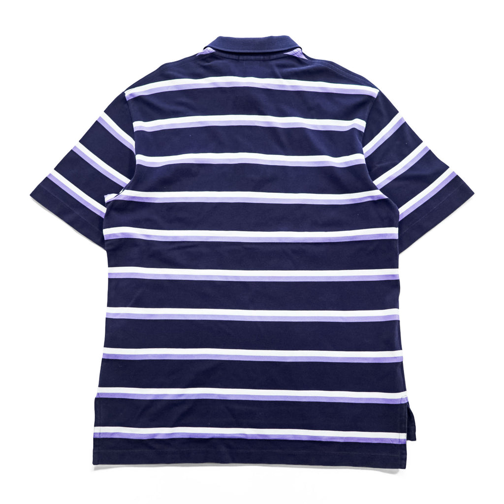 Polo Ralph Lauren 90年代 ヴィンテージ ポロシャツ M ネイビー ボーダー スモールポニー ロゴ 刺繍 GOLF FIT