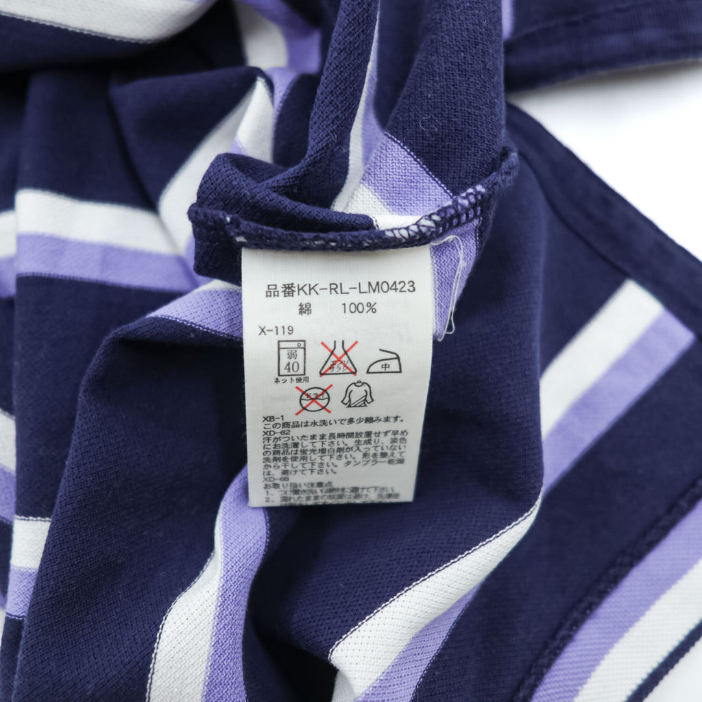 Polo Ralph Lauren 90年代 ヴィンテージ ポロシャツ M ネイビー ボーダー スモールポニー ロゴ 刺繍 GOLF FIT