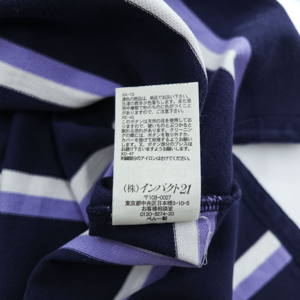 Polo Ralph Lauren 90年代 ヴィンテージ ポロシャツ M ネイビー ボーダー スモールポニー ロゴ 刺繍 GOLF FIT