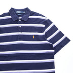 Polo Ralph Lauren 90年代 ヴィンテージ ポロシャツ M ネイビー ボーダー スモールポニー ロゴ 刺繍 GOLF FIT