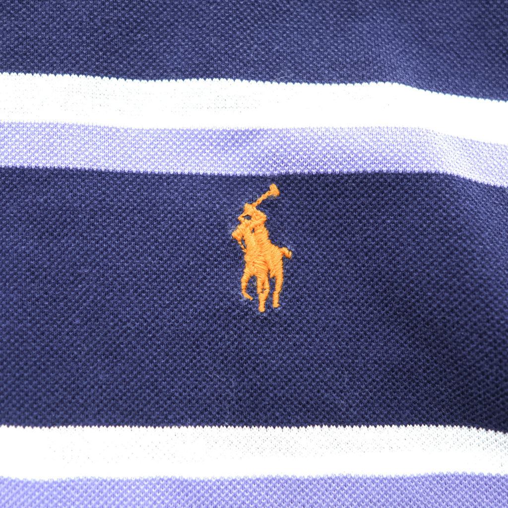 Polo Ralph Lauren 90年代 ヴィンテージ ポロシャツ M ネイビー ボーダー スモールポニー ロゴ 刺繍 GOLF FIT