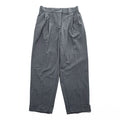 ZARA 2タック ワイド スラックス パンツ M グレー ストレッチ プリーツ ダブルカフス