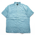 Weekender 半袖 リネン シャツ XL サックスブルー 麻100% ビッグサイズ Finest Linen 胸ポケット