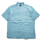 Weekender 半袖 リネン シャツ XL サックスブルー 麻100% ビッグサイズ Finest Linen 胸ポケット