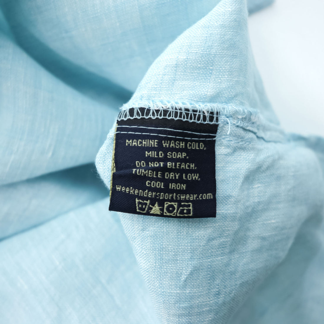 Weekender 半袖 リネン シャツ XL サックスブルー 麻100% ビッグサイズ Finest Linen 胸ポケット