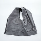 ZARA ジレ スーツベスト L グレー ストレッチ シンチバック ベルト