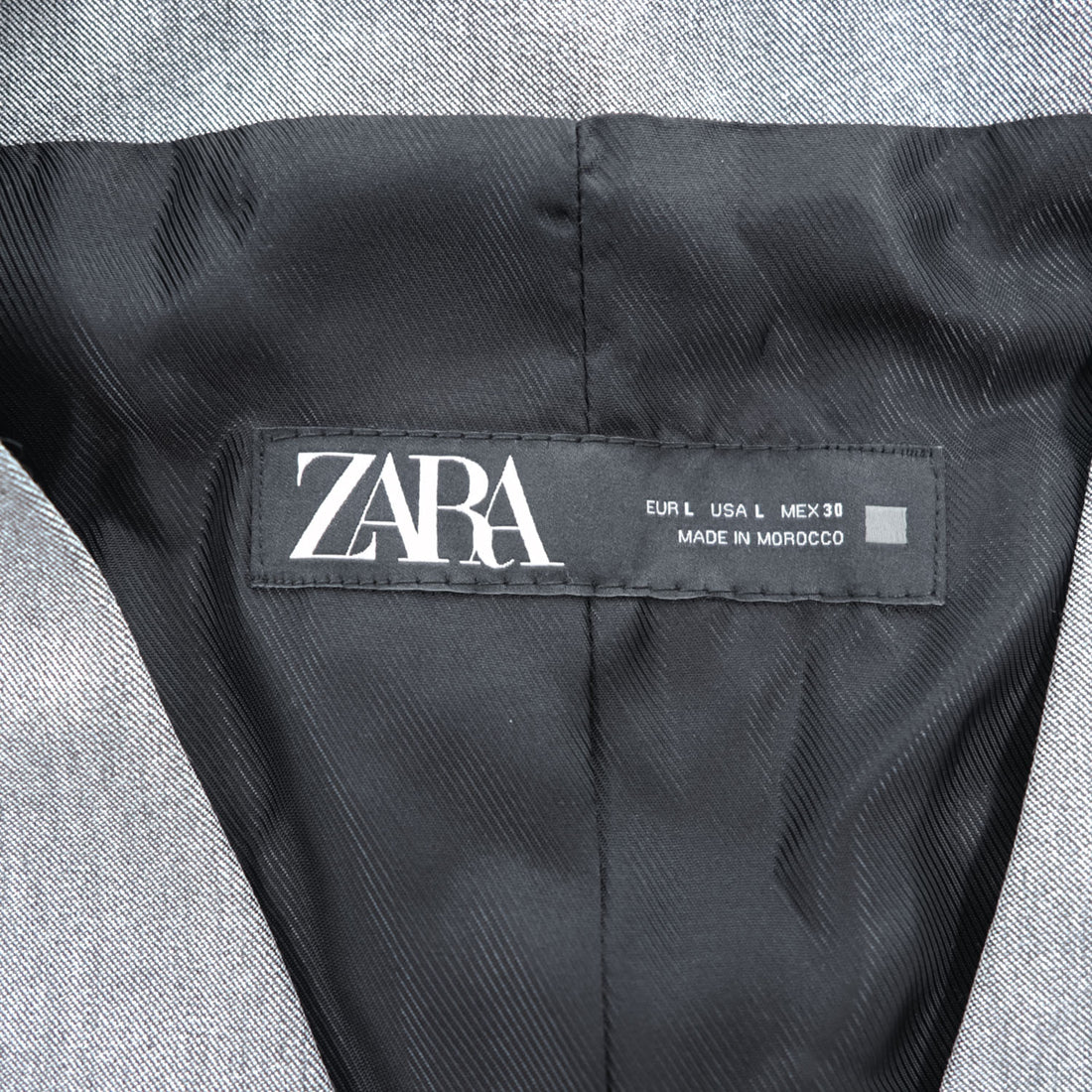 ZARA ジレ スーツベスト L グレー ストレッチ シンチバック ベルト
