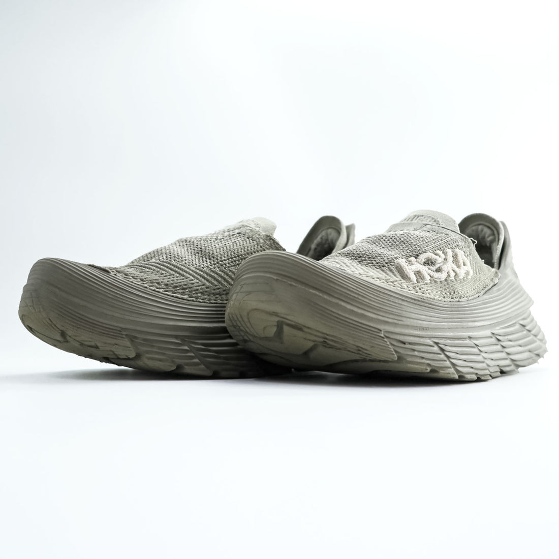 HOKA ONE ONE リストア TC Restore TC スリッポンシューズ スニーカー 27.5cm ベージュ グレー メッシュ EVAソール FL1123E