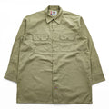 Dickies 長袖 ワークシャツ L カーキ ベージュ TCツイル ダブルポケット