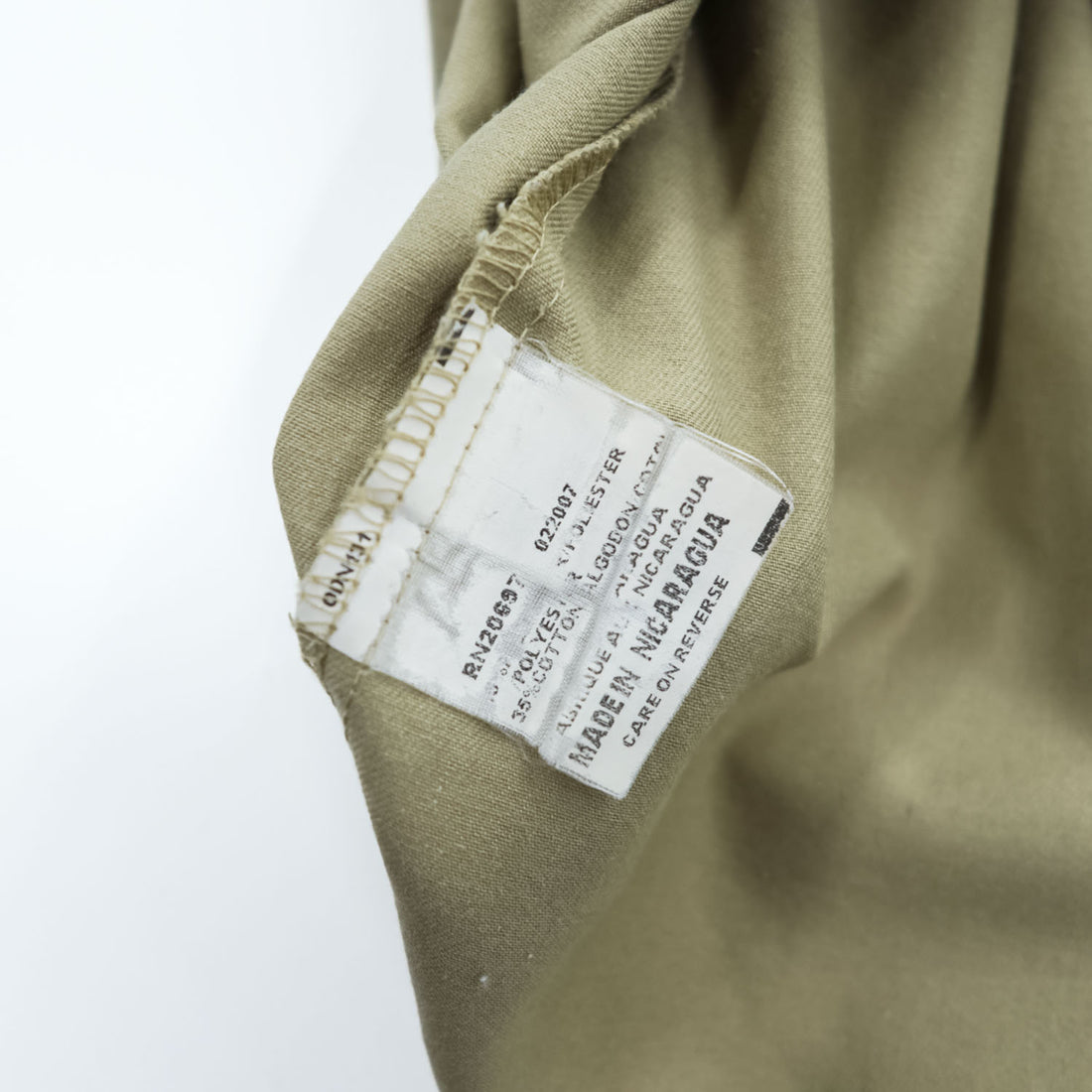 Dickies 長袖 ワークシャツ L カーキ ベージュ TCツイル ダブルポケット