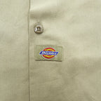 Dickies 長袖 ワークシャツ L カーキ ベージュ TCツイル ダブルポケット