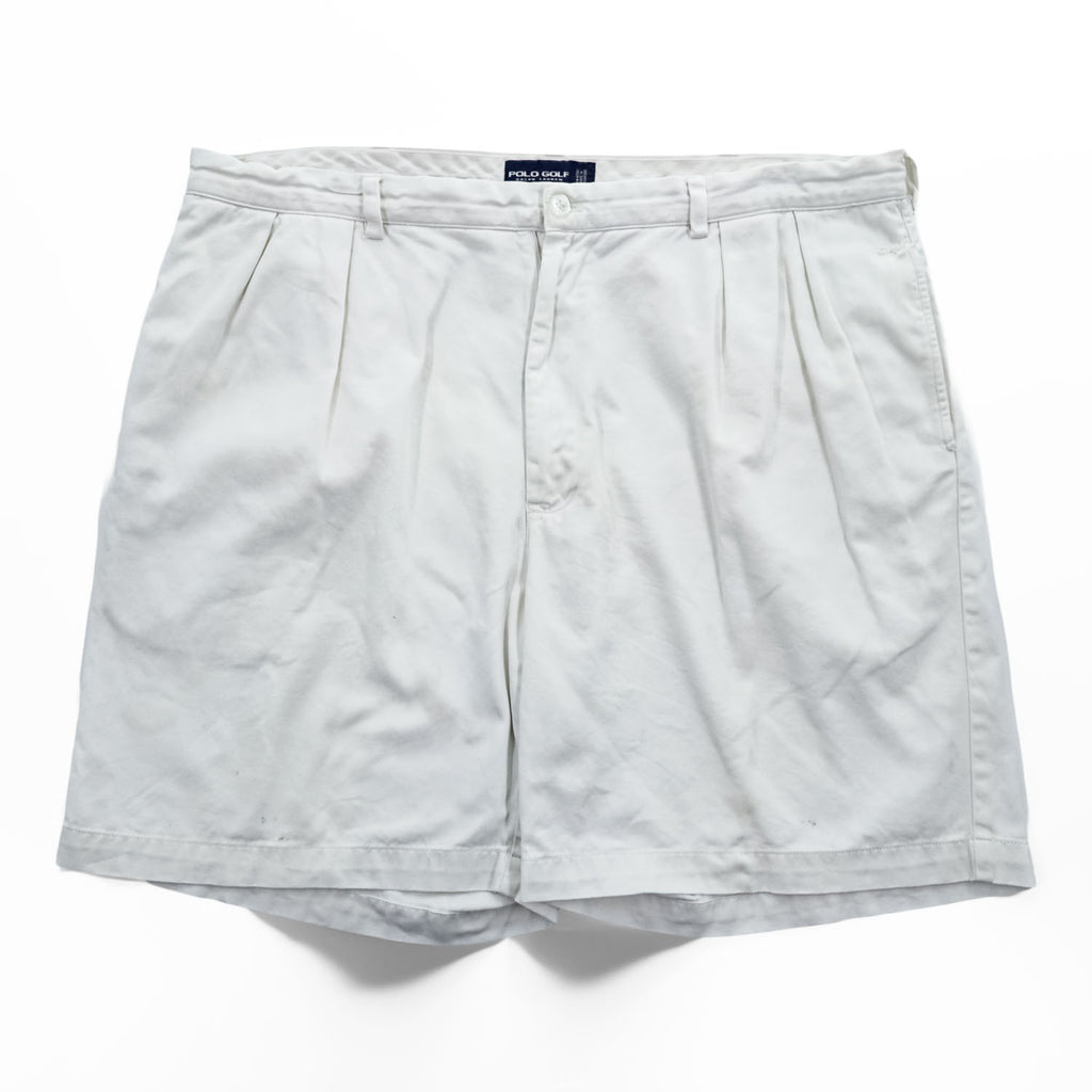 POLO GOLF Ralph Lauren 90年代 ショートパンツ ハーフパンツ XL ホワイト ビッグサイズ 2タック プリーツ CLASSIC GOLF SHORT