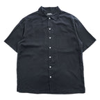 90年代 ヴィンテージ 100%シルク 半袖シャツ BRANDINI ブラック L ボックスシルエット 胸ポケット