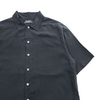 90年代 ヴィンテージ 100%シルク 半袖シャツ BRANDINI ブラック L ボックスシルエット 胸ポケット
