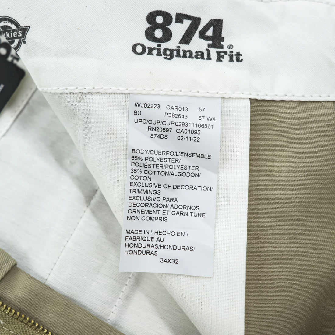 Dickies 874 ワークパンツ チノパンツ 34 x 32 ベージュ ORIGINAL FIT 874DS 未使用品