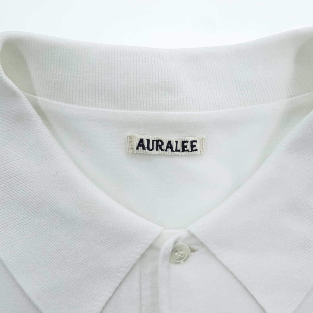 AURALEE 日本製 ポロシャツ 3 ホワイト PIQUE DOUBLE CLOTH POLO コットン A7SP01HK