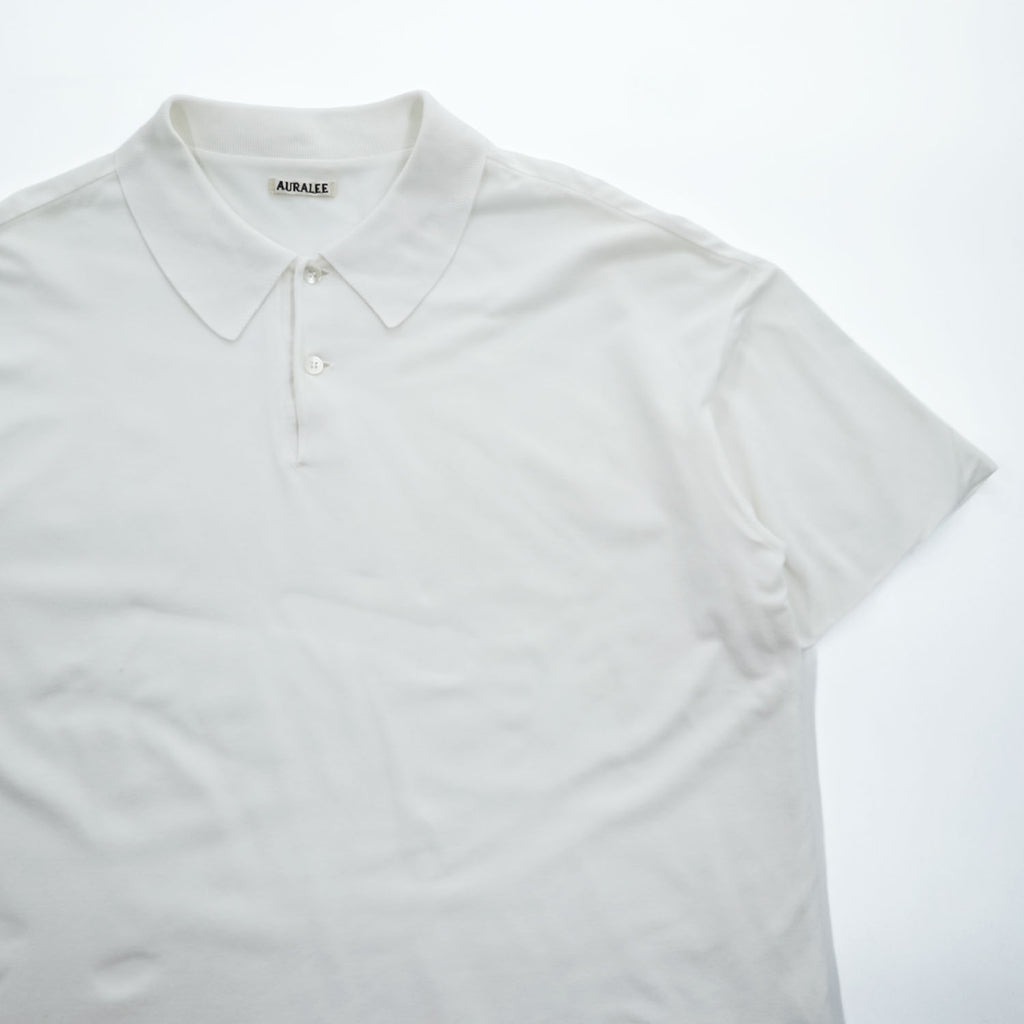 AURALEE 日本製 ポロシャツ 3 ホワイト PIQUE DOUBLE CLOTH POLO コットン A7SP01HK