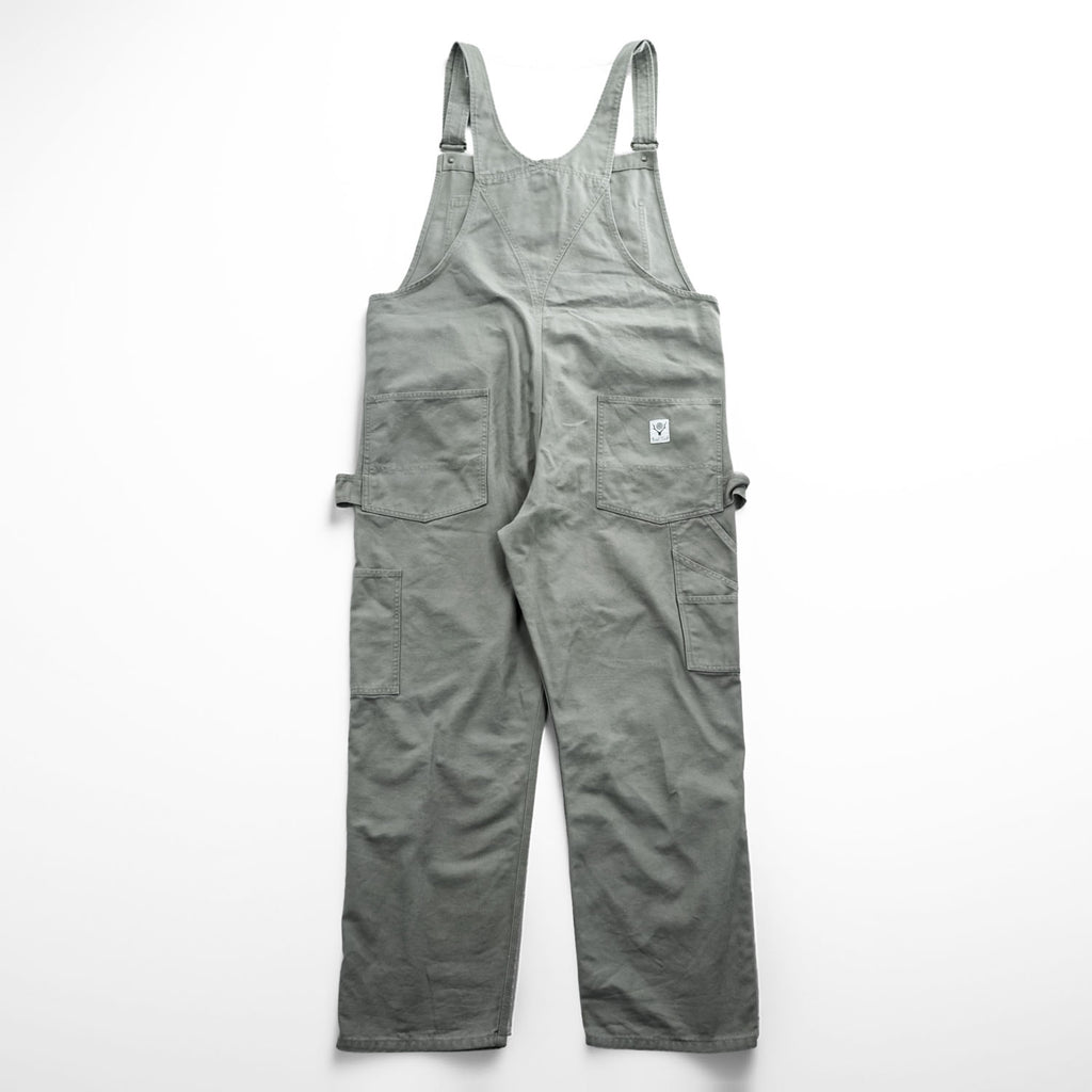South2 West8 日本製 ダブルニー キャンバス オーバーオール 11.5oz Cotton Canvas Overalls L グレー ダック地 0T493
