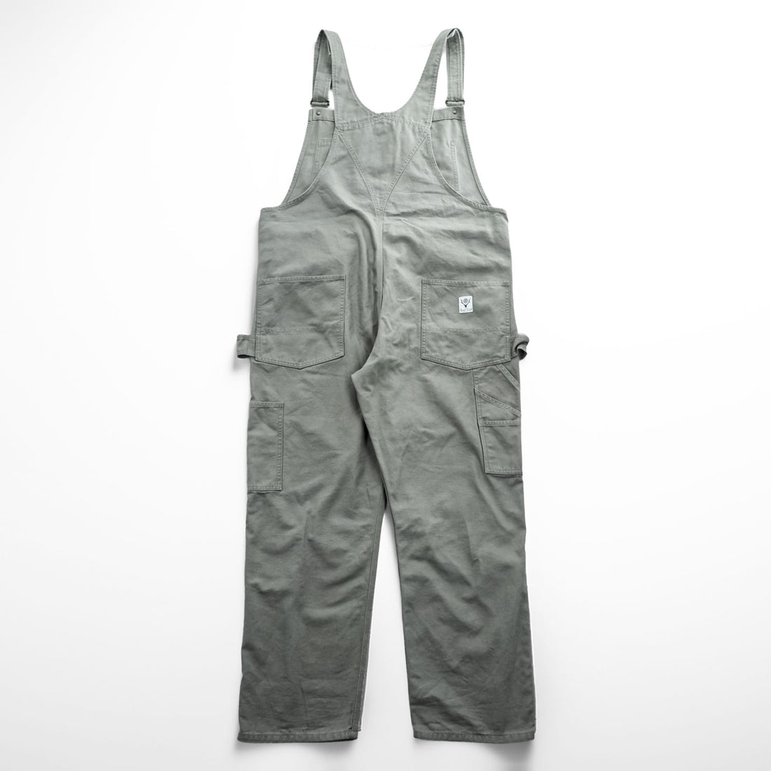 South2 West8 日本製 ダブルニー キャンバス オーバーオール 11.5oz Cotton Canvas Overalls L グレー ダック地 0T493