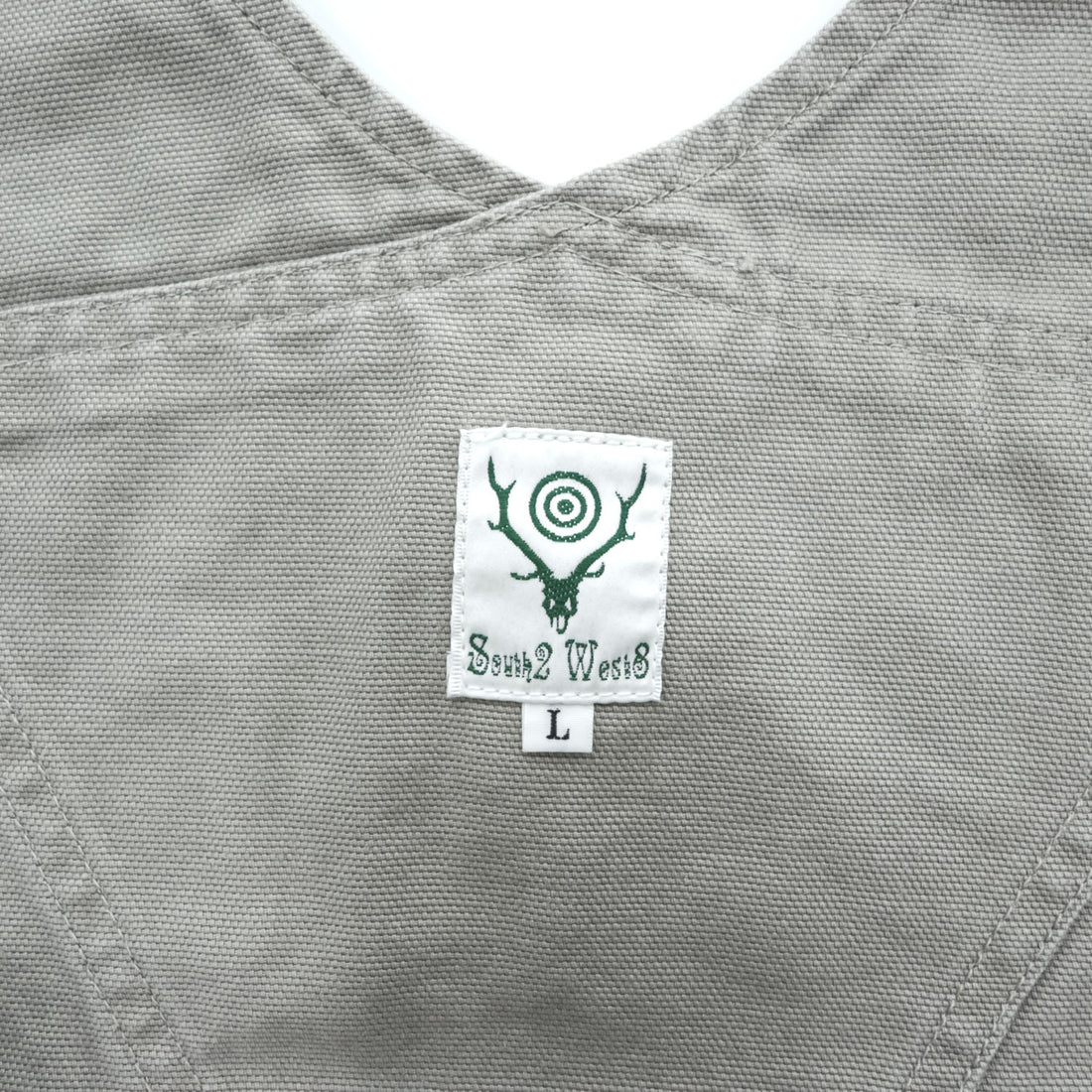 South2 West8 日本製 ダブルニー キャンバス オーバーオール 11.5oz Cotton Canvas Overalls L グレー ダック地 0T493