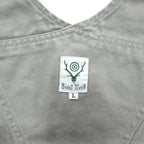 South2 West8 日本製 ダブルニー キャンバス オーバーオール 11.5oz Cotton Canvas Overalls L グレー ダック地 0T493