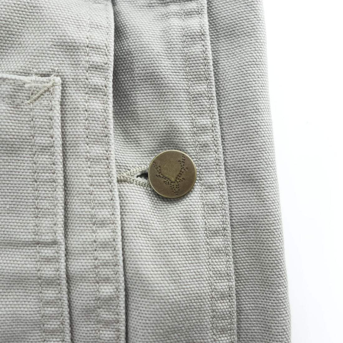 South2 West8 日本製 ダブルニー キャンバス オーバーオール 11.5oz Cotton Canvas Overalls L グレー ダック地 0T493