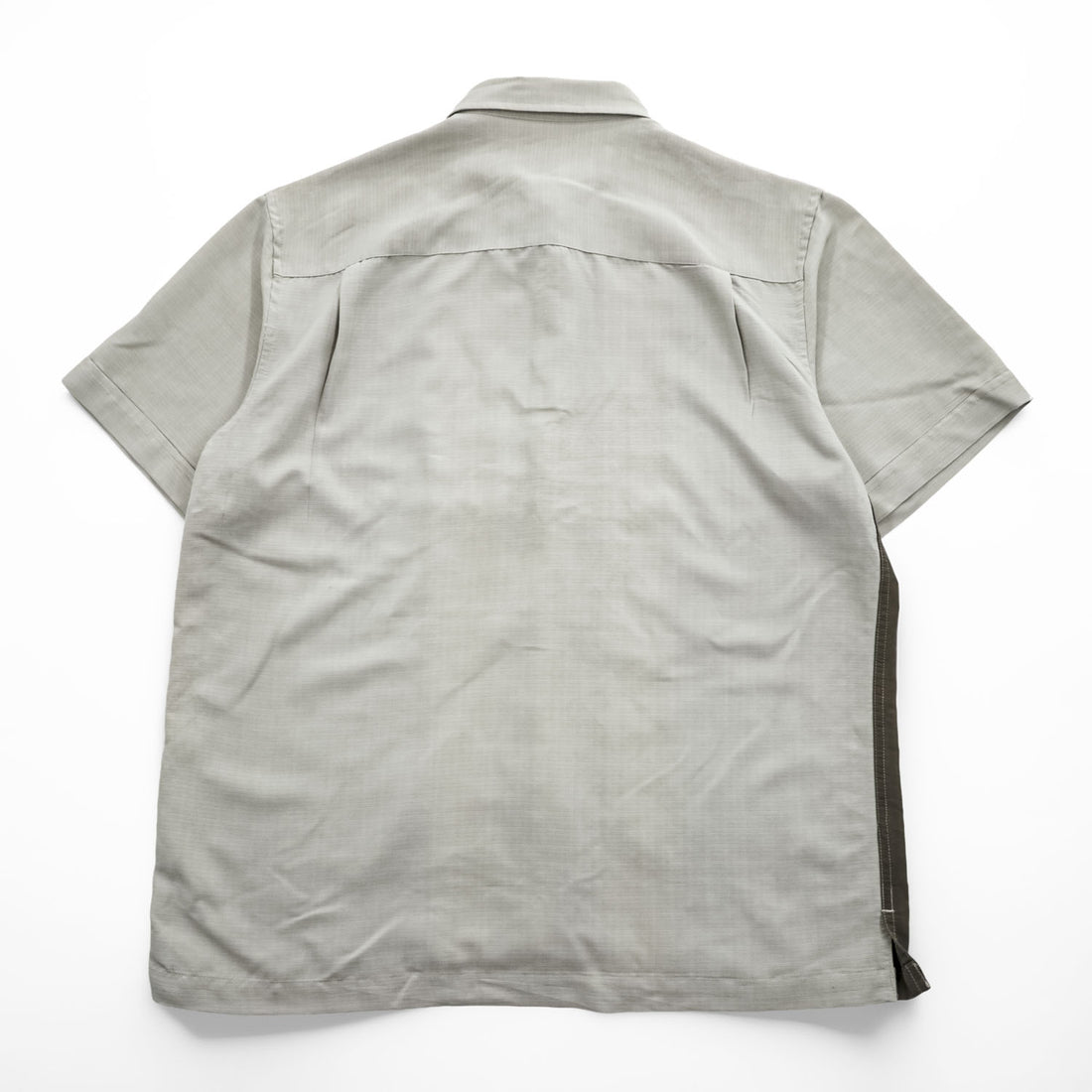 VAN HEUSEN STUDIO 00年代 ヴィンテージ 半袖 レーヨン シャツ L ベージュ ブラウン バイカラー