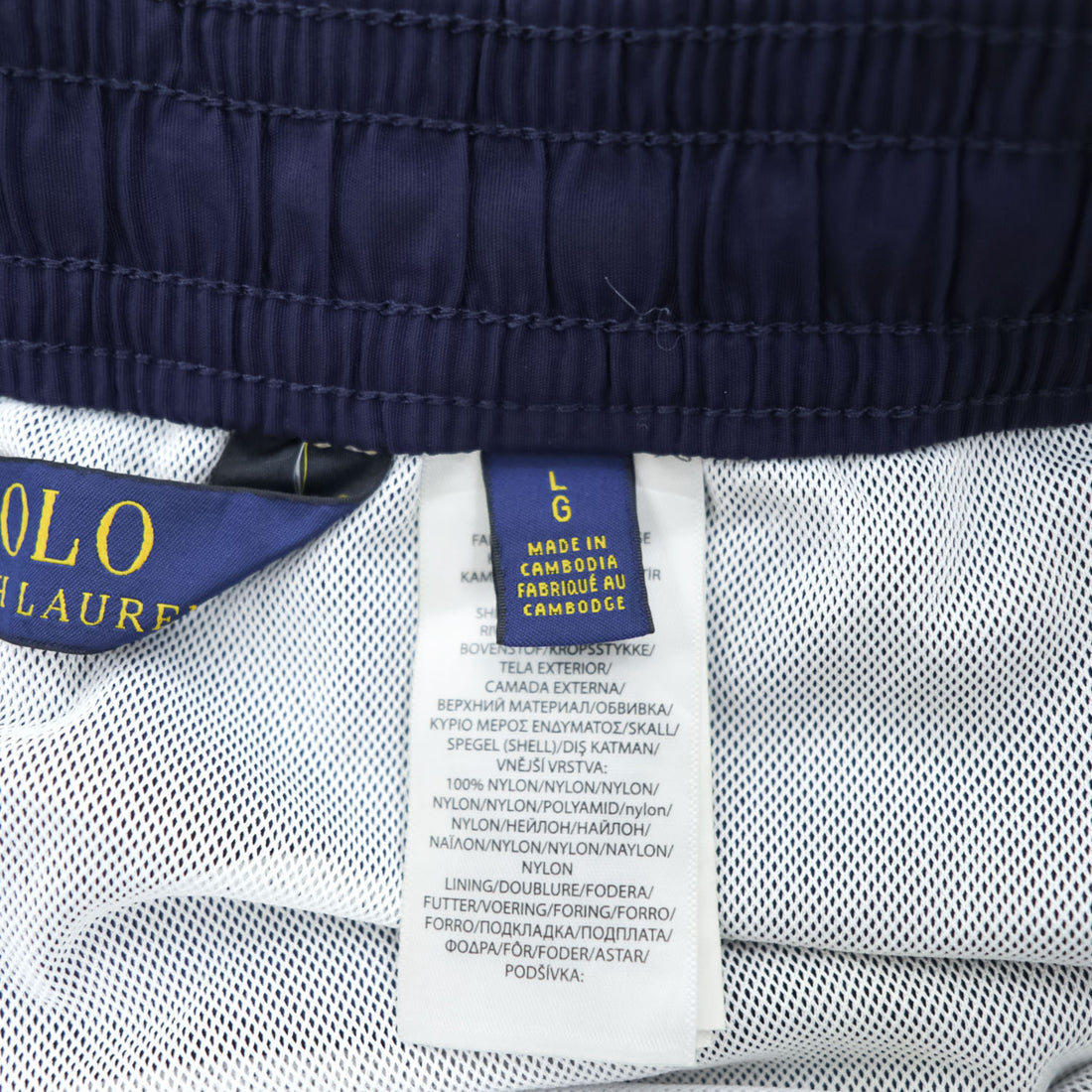 Polo Ralph Lauren ナイロン ショートパンツ スイムショーツ L ネイビー メッシュライナー スモールポニー ロゴ 刺繍
