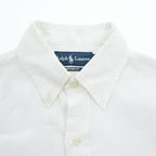 Polo Ralph Lauren 90年代 ヴィンテージ 長袖 シャツ S ホワイト スモールポニー ロゴ 刺繍 CUSTOM FIT ボタンダウン