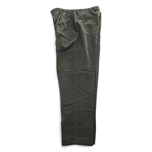 Claiborne Vintage 90s Pleated Dress Pants Men W34 L32 Olive Gray Green Rayon Blend Trousers Dominican Republic