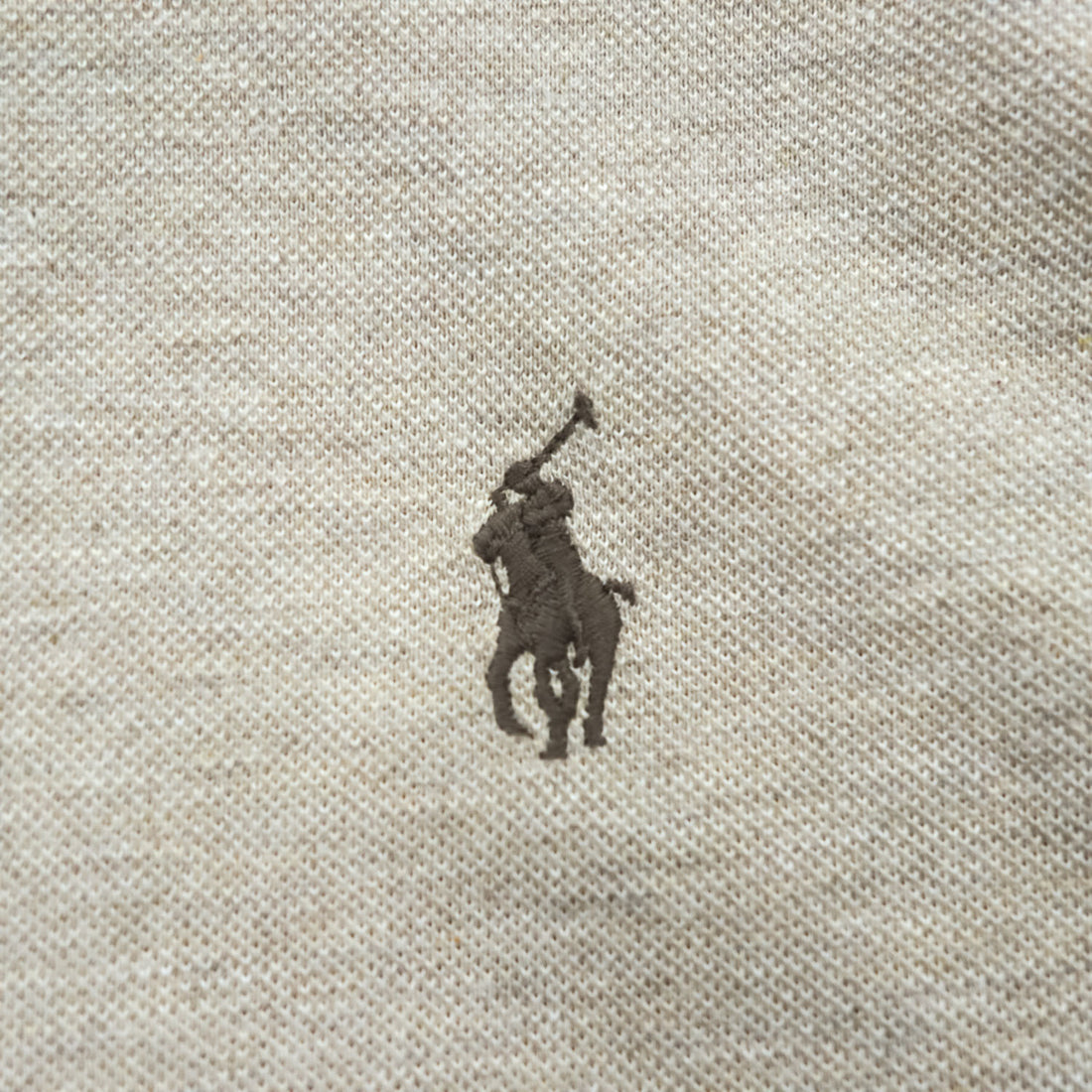 Polo Ralph Lauren 長袖 メッシュ シャツ L ベージュ FEATHER WEIGHT MESH 鹿の子 ボタンダウン 未使用品