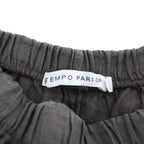 TEMPO PARIS イタリア製 リネン バルーン スカート L グレー  変形 ワイド カーゴポケット